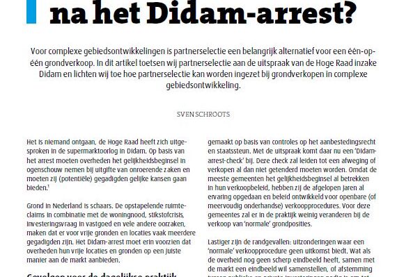 Voorpagina artikel grondzaken